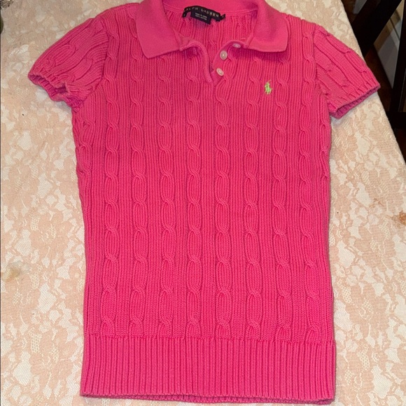 Ralph Lauren Other - 🎀 HOST PICK 🎀Ralph Lauren Bright Pink Cable Knit Polo
